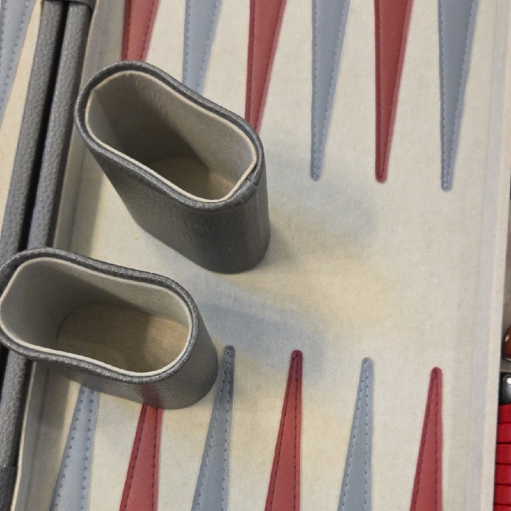 Gray and Red Backgammon Set - Picture 2 of 9